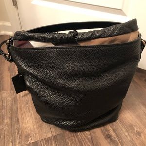 Burberry Brit medium Ashby black leather hobo bag